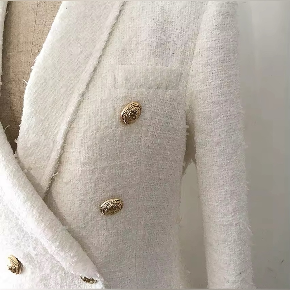 Tweed Blazer with gold buttons. Size Small. - Picture 6 of 9